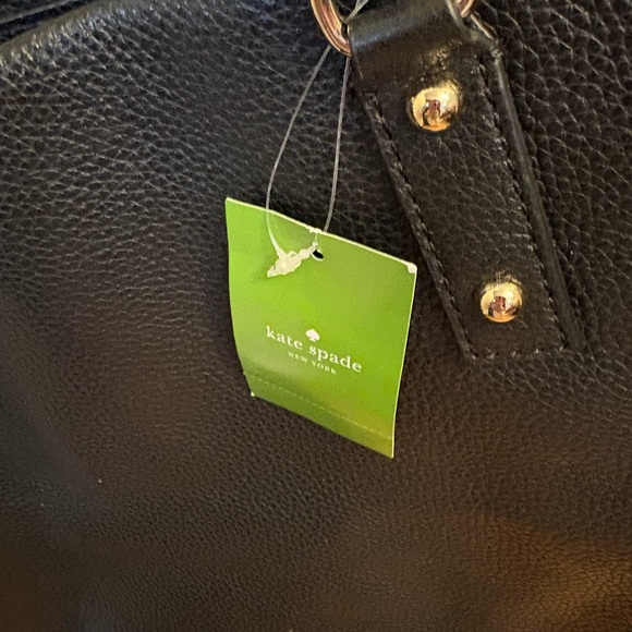 NWOT Kate Spade Black Leather Tote Handbag - Picture 4 of 5